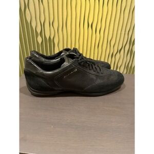 Santoni for AMG Mercedes Benz Mens Black Leather Suede Driving Sneakers Italy 8